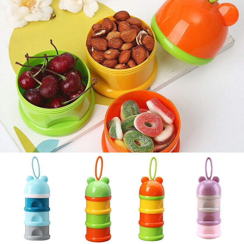 3- laags babymelkpoeder dispenser container opslag formule voedingsdoos