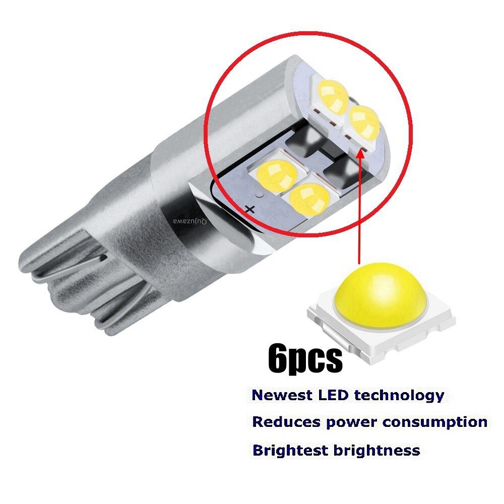 2 uds T10 W5W súper brillante Cree Chip LED cuña aparcamiento bombillas coche lámparas de lectura de cúpula WY5W 168 501 2825 Auto girar luces laterales