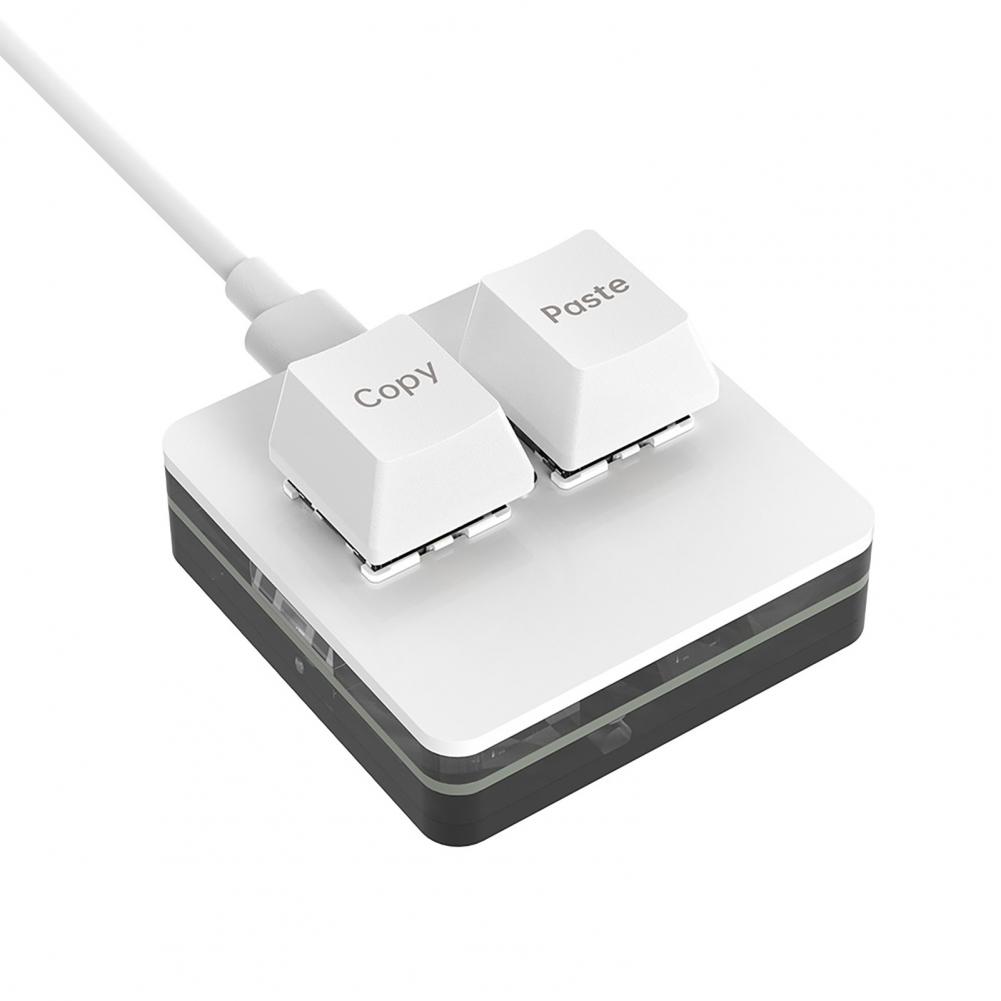 2 Keys Macro Programming Mini Keyboard for Gaming Hotswap Programming Keypad Copy Paste Mini Button Macropad: WHITE