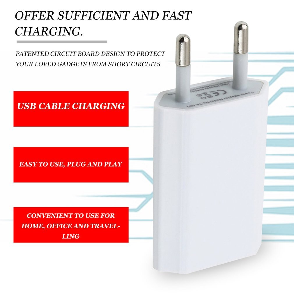 Adaptateur portatif breveté de chargeur de mur de puissance de téléphone Portable d'usb de de carte pour l'iphone 3G 3GS 4 4S prise de l'ue