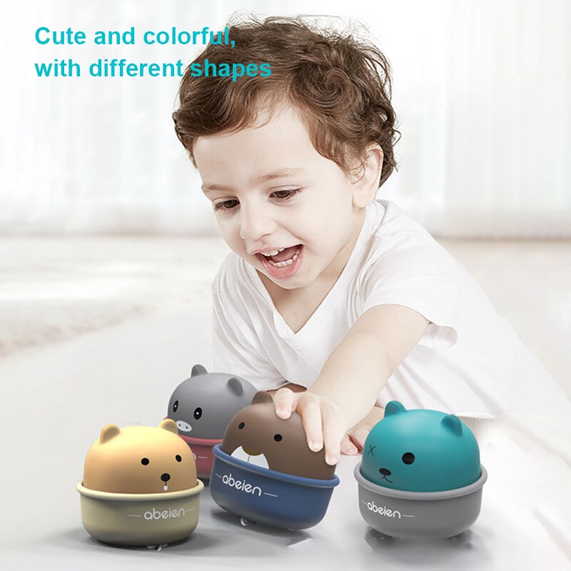 Baby Speelgoed Lente Clockwork Speelgoed Mini Pull Back Springen Cartoon Leuke Cup Huisdier Wind Up Kinderen Speelgoed Voor Kinderen