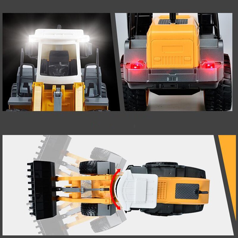 Simulation Power Bulldozer Wireless Remote Control Rechargeable Toy Multifunctional Engineering Vehicle Model Remote Control Toy