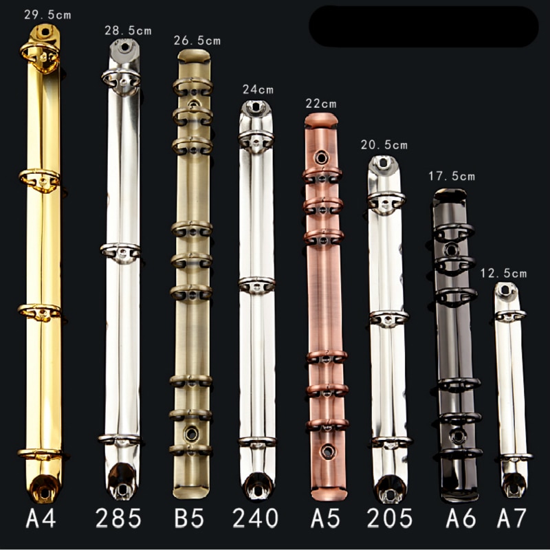 Metal spiral binder clips løsblade rustfrit stål binder mappe dagbog klip indbinding ring jern kontor værktøj