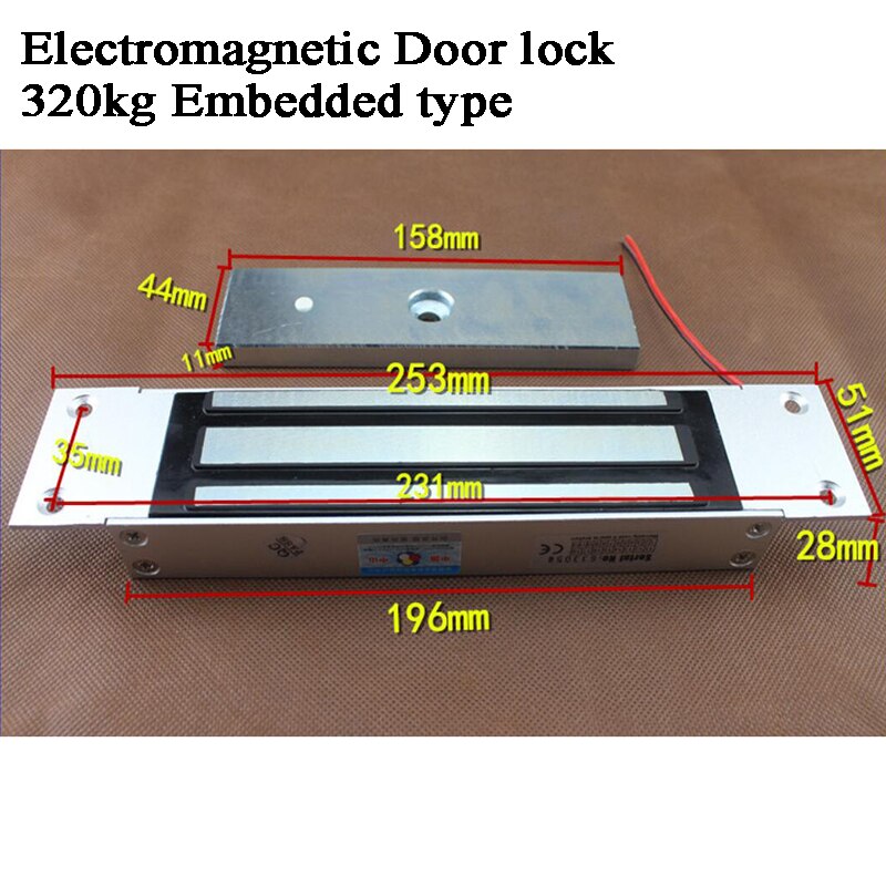 12V 320kg Gate Electric lock Electromagnetic lock ZL Bracket Invisible Hidden Lock Store/Garage/Home Access control lock Opener