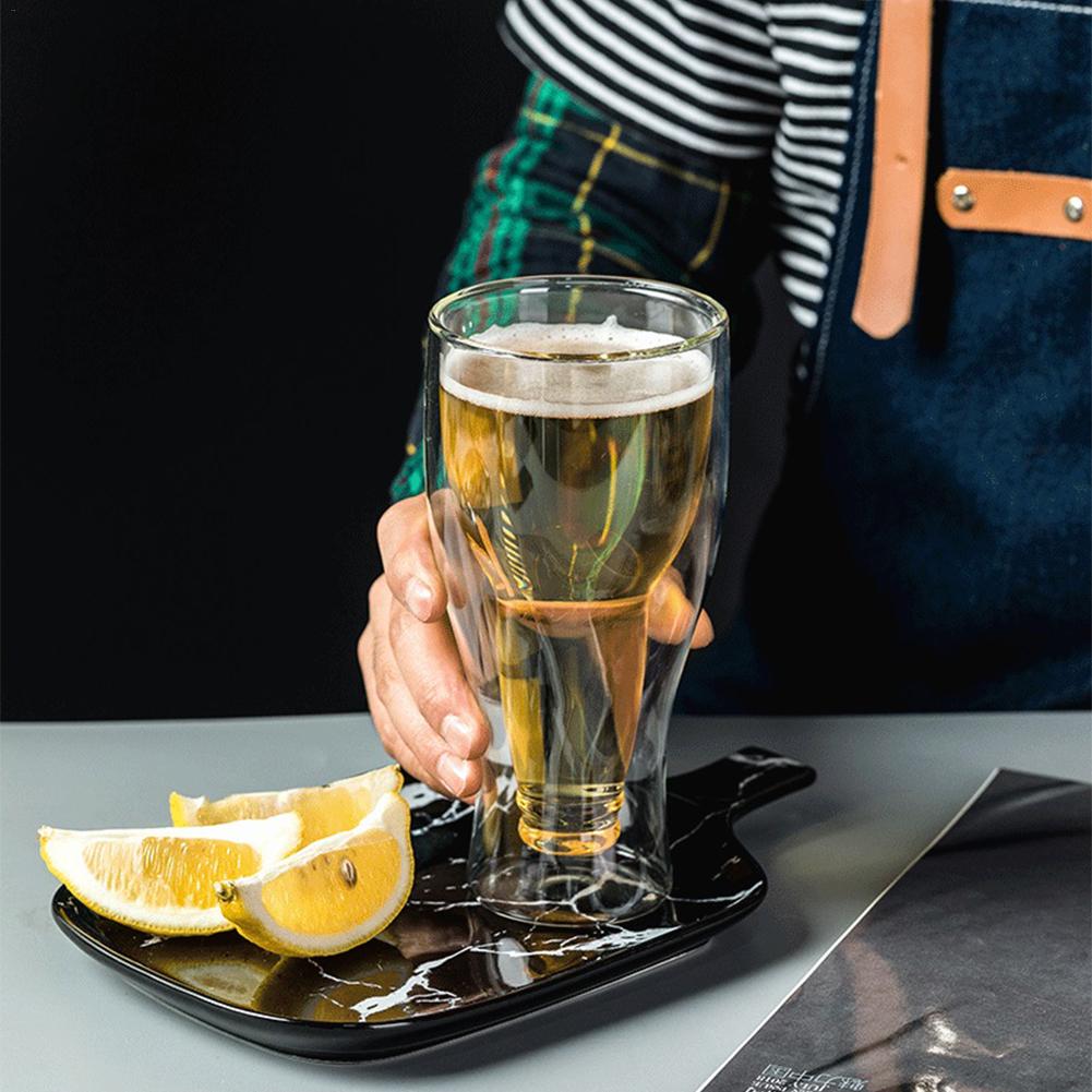 250ML Double Layer Acrylic Plastic Inverted Cup Beer Mug Bar Daily Dining Special Wine Glass