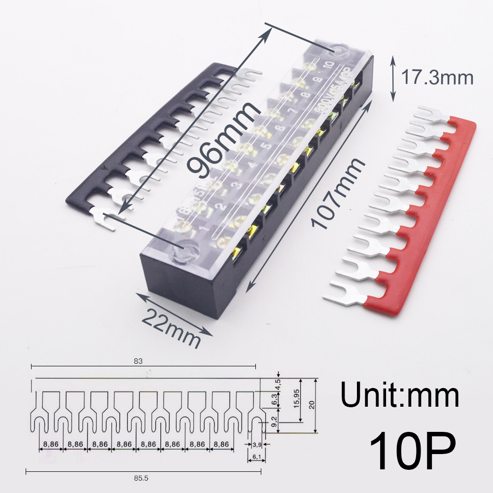 Brass Junction Box Electrical Screw Terminal Block and Insulated Barrier Strip Wire Connector Connecter Electronic Cable Contact: Brown
