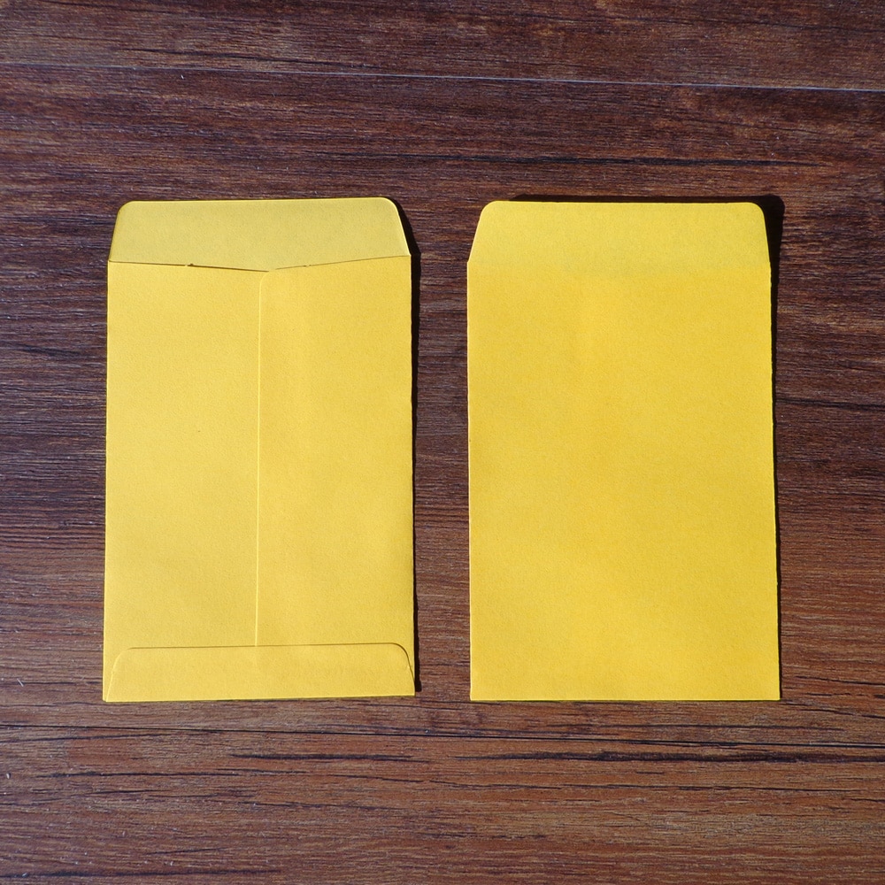 20 stks Gele Envelop Briefpapier Card Blanco Enveloppen Wenskaarten Photo Brief Opslag Party Favor Papieren Zak 10x7 cm + 1.5 cm