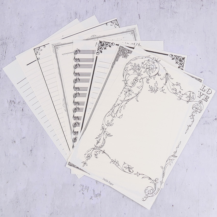 8PCS Kraft Letter Paper Vintage Letterhead Letter Writing Paper Letter Pad Drawing Sketch Pad Stationery