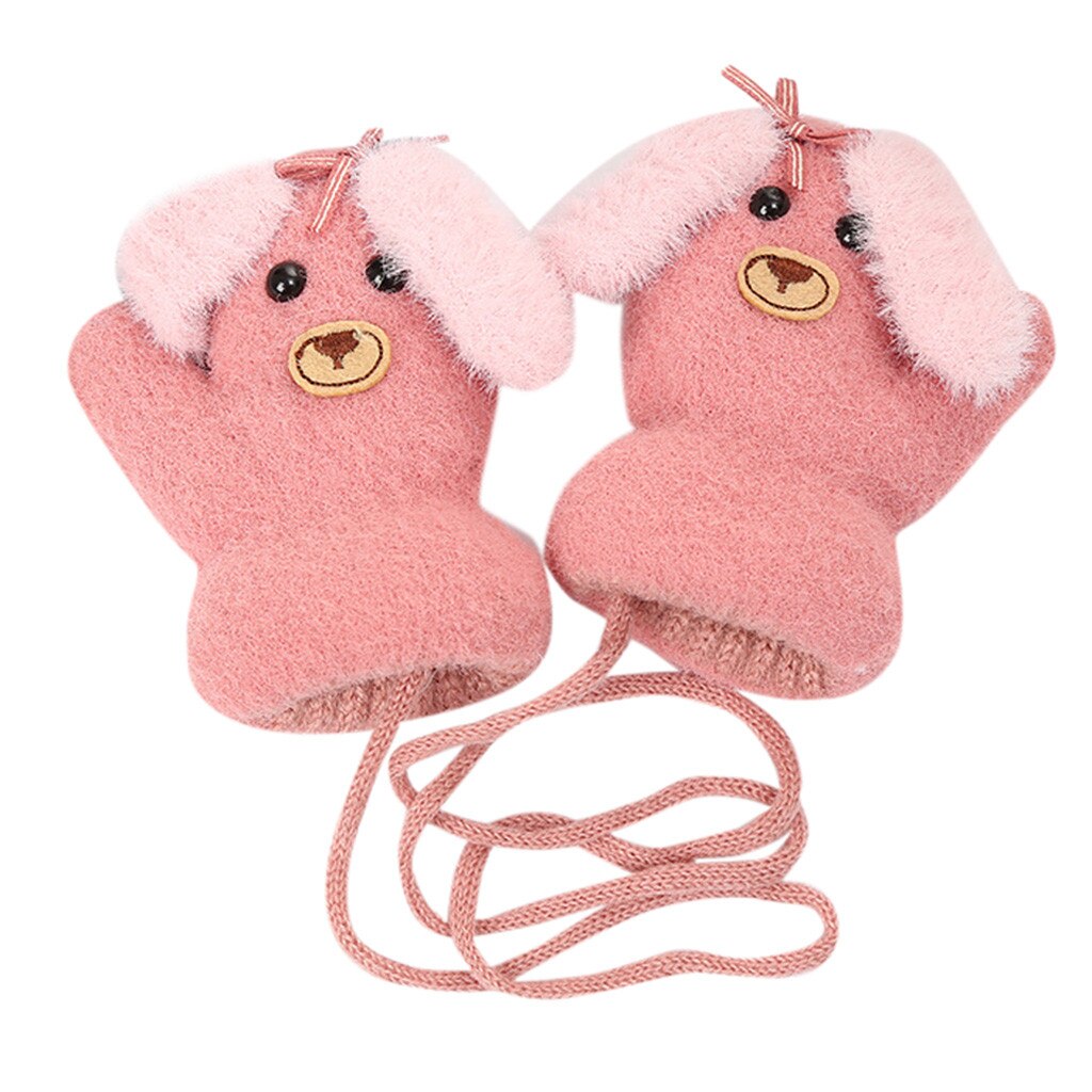 Inverno animali bambini guanti bambini bambini ragazzi ragazze inverno simpatico cartone animato animale caldo maglia guanti spessi Детские Варежки: C