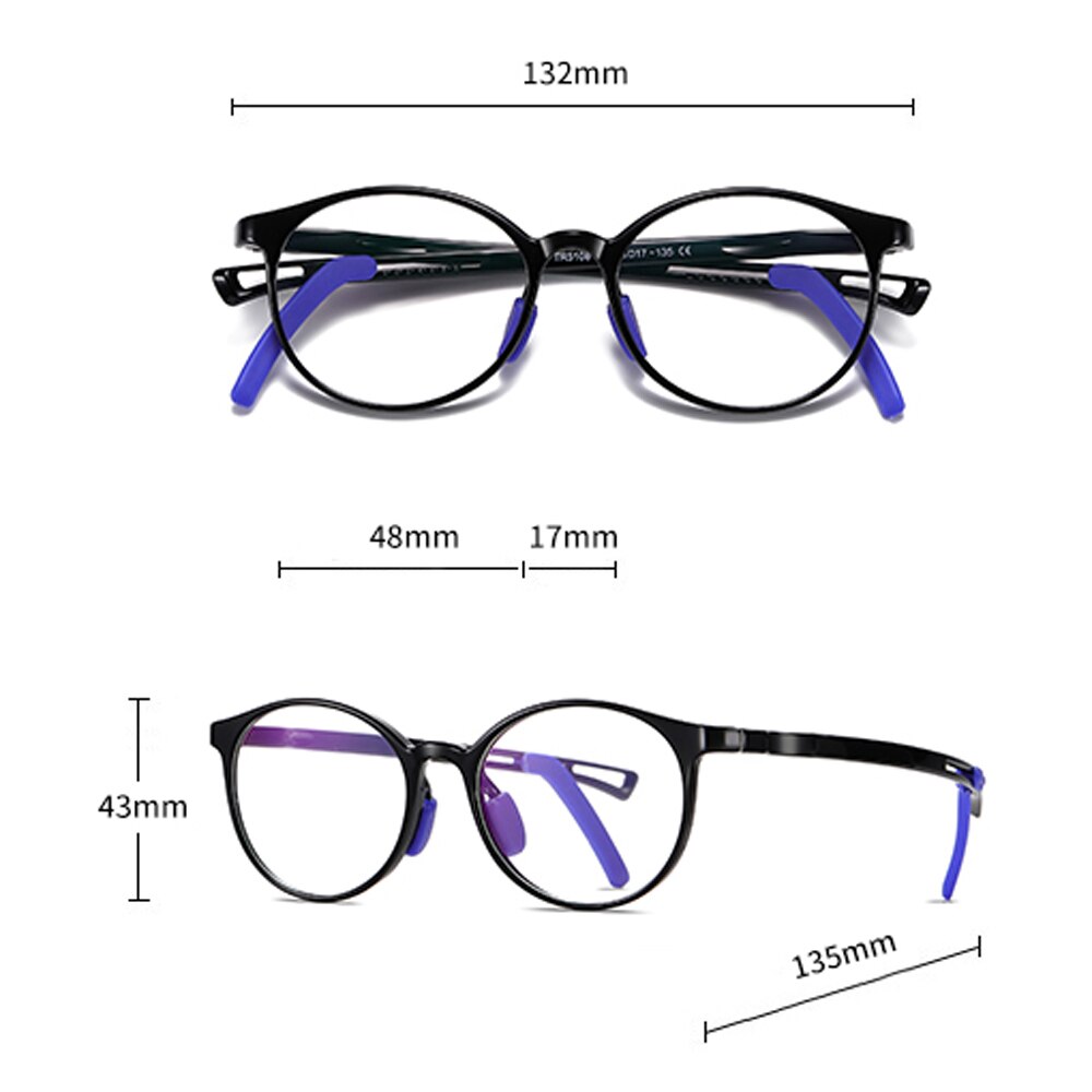 Kachawoo boy anti blue light glasses child protection TR90 round glasses frame kids optical computer green brown