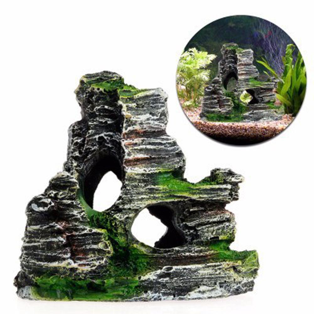 Rocas de resina Artificial montaña acuario pecera accesorios de jardinería: B