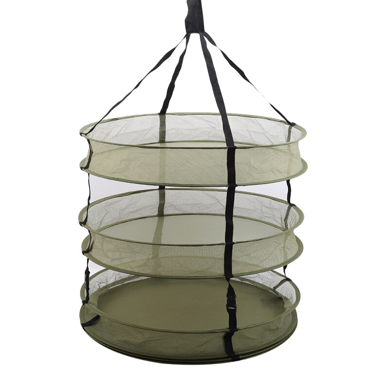 Herb Drying Folding Fishing Net Dryer Mesh Tray Drying Rack Flowers Hanger Fish Net Tackle Accessory Tool: Army Green