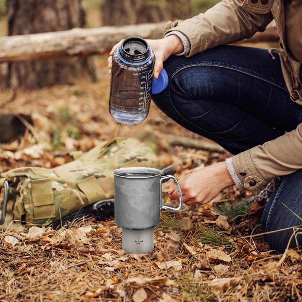 Lixada Mini Alcohol Stove Lightweight Titanium Liquid Spirit Alcohol Stove Furnace for Outdoor Camping Backpacking Hiking