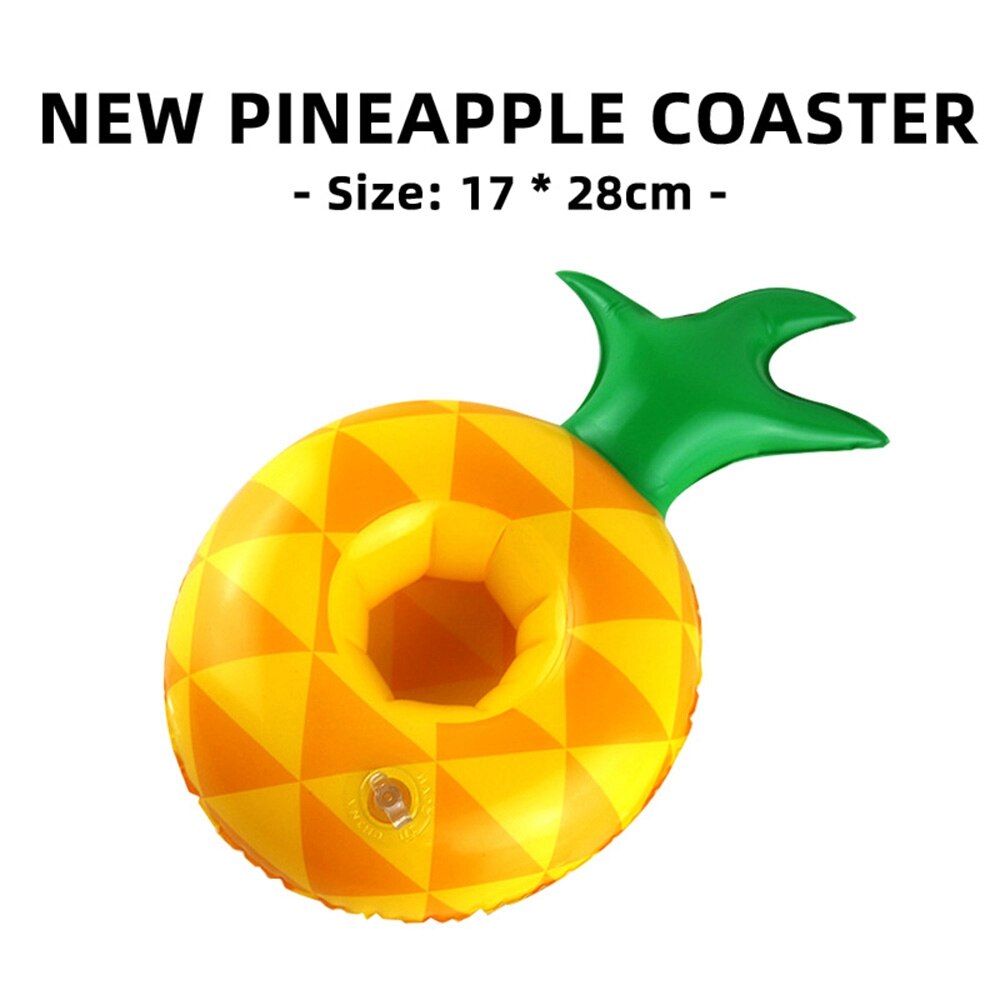 Coaster Inflatable PVC Donut Lemon Watermelon Pineapple Crab Love Cup Holder Inflatable Water Floating Cup Holder: new pineapple