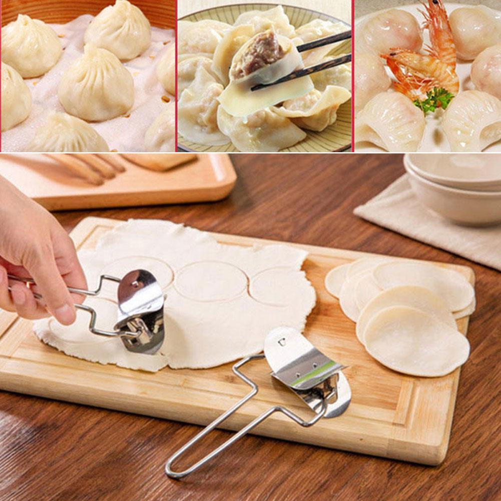 1pc Large Dumpling Dough Circle Roller Machine Cutters Steel Home Baking Maker Kitchen Pie Pizza Pastry Rolling Tools