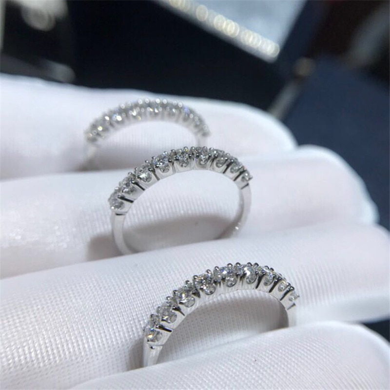 Fedi nuziali CC per donna zirconi cubici placcati oro bianco 18 carati semplice fidanzamento 925 accessori gioielleria raffinata CC3119