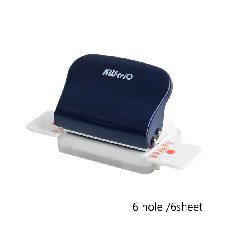 KW-trio 10-Hole Paper Punch Handheld Metal Hole Puncher Capacity 10sheet for A4 A5 B5 for Notebook Scrapbook Diary Binding 99H5: Blue 6 hole