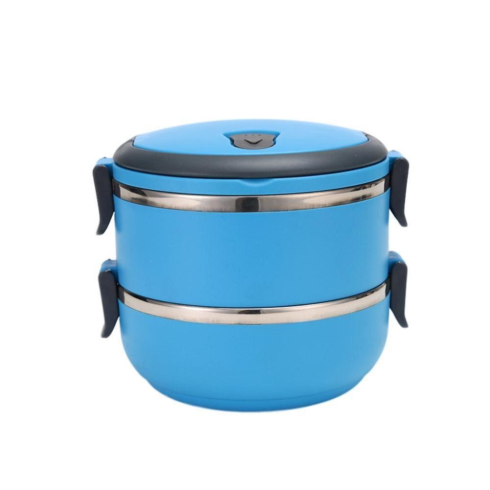 Insulated Lunch Box Steel Double Layer Picnic Case School Almuerzo Bento Box De Kids Office Caja Food Adults Cont U4K2: D