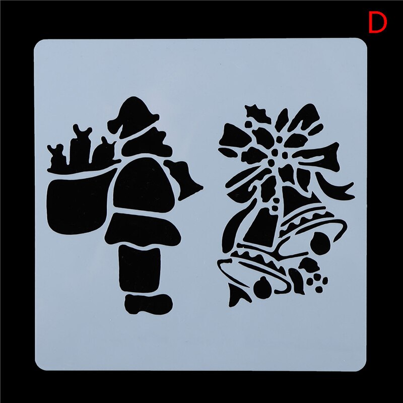 DIY Christmas Embossing Paper Card Template Craft Layering Stencils For Walls Painting Scrapbooking Stamp Album Decor 13x13cm: D