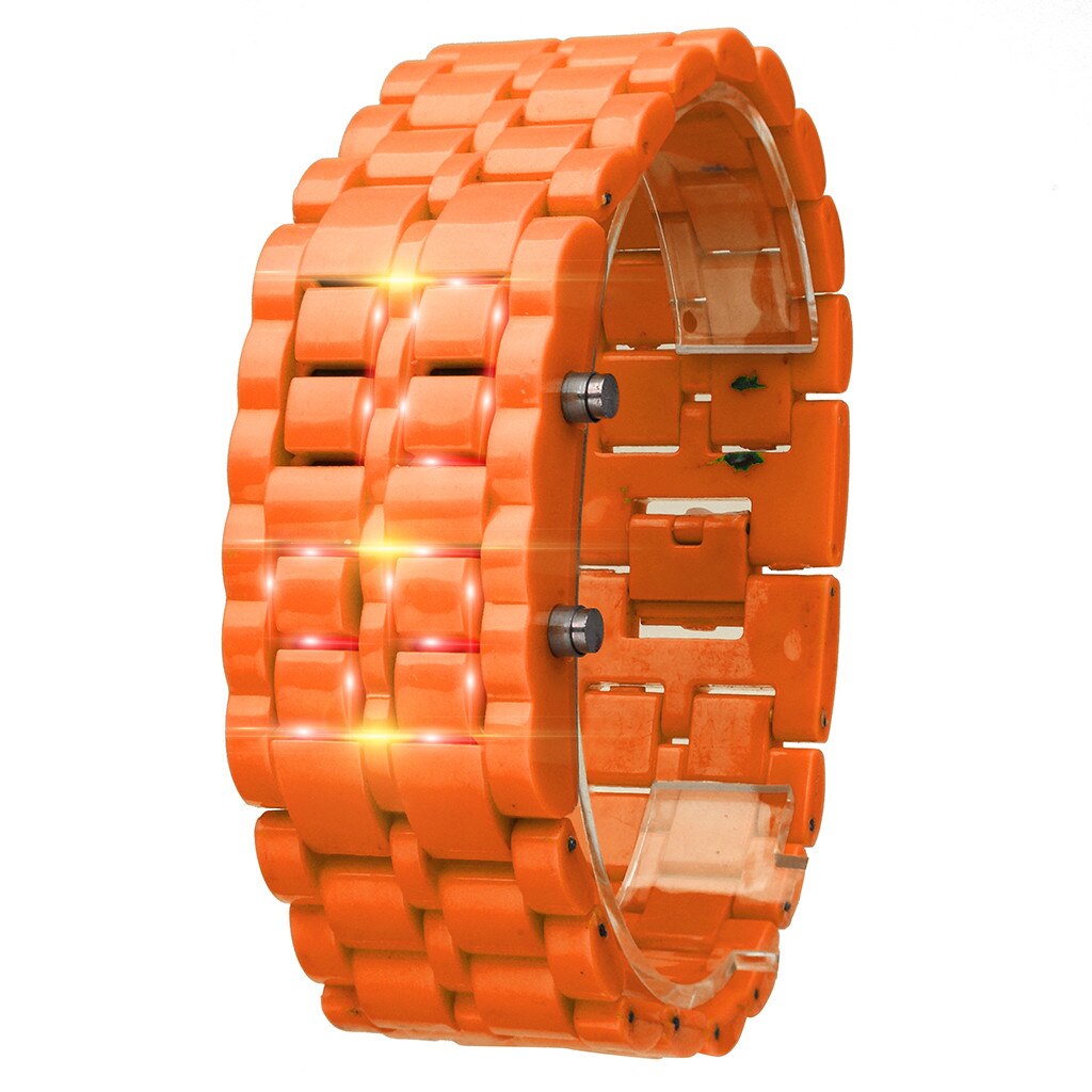Neue Eisen Samurai Metall Armbinde Lava Uhr LED Digital Uhren Stunde Männer Frauen