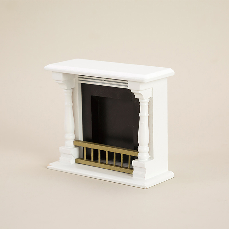 Maison de poupée Miniature, modèle de cheminée, meubles de salon, décoration, accessoires pour maison de poupée, 1/12: Gris clair