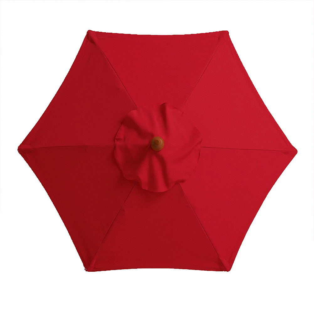 Parasol de 6 huesos sin soporte, sombrilla de 2m, tela reemplazable, protección UV impermeable para exteriores, playa y jardín: Rojo