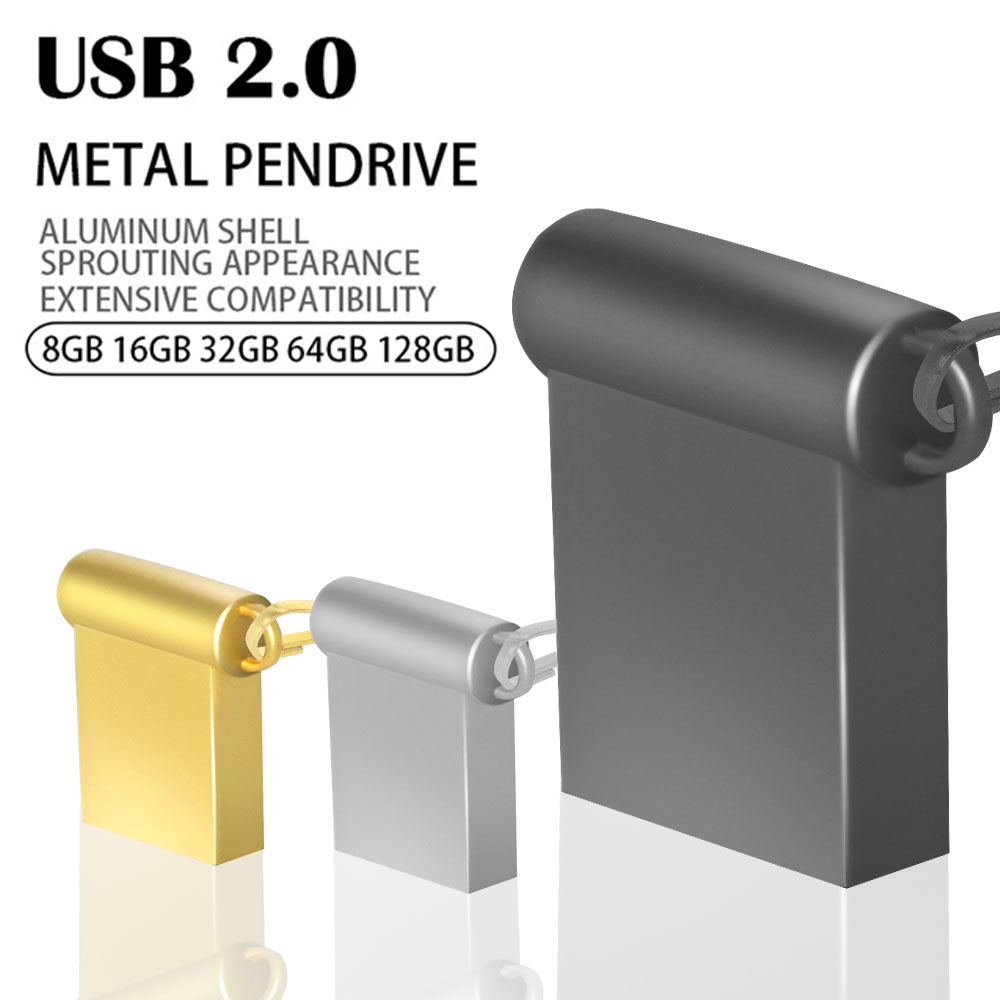 Usb Stick Mode Metalen 2.0 Mini Metalen Knop Usb Flash Drive Mobiele Opslag Schijf 64Gb Pen Drive Persoonlijke Geheugen stok