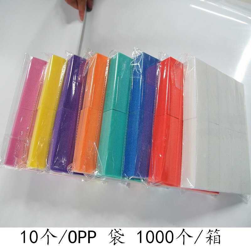 10 Teile/los Nagel Veilchen Puffer-polier Block Schleif Datei 4 seitige, 5 farben 240 Streugut nagel/manikübetreffend schleifen polieren Block, LO11