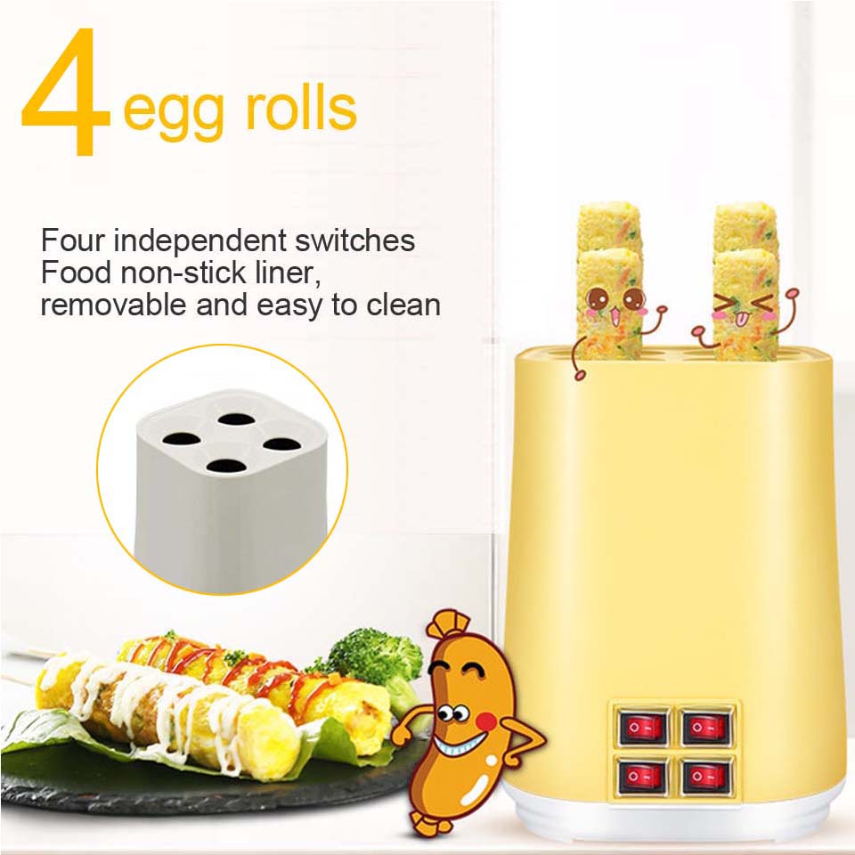 4 loempia Elektrische Automatische Multifunctiona Mini Loempia Maker Omelet Ontbijt Eierkoker Keuken Koken Eierkoker EU