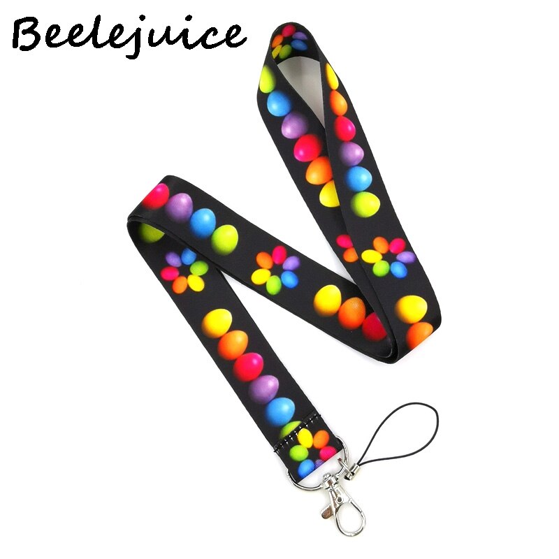 Easter Colorful Eggs Neck Strap Lanyards ID badge card holder keychain Mobile Phone Strap Ribbon webbing necklace