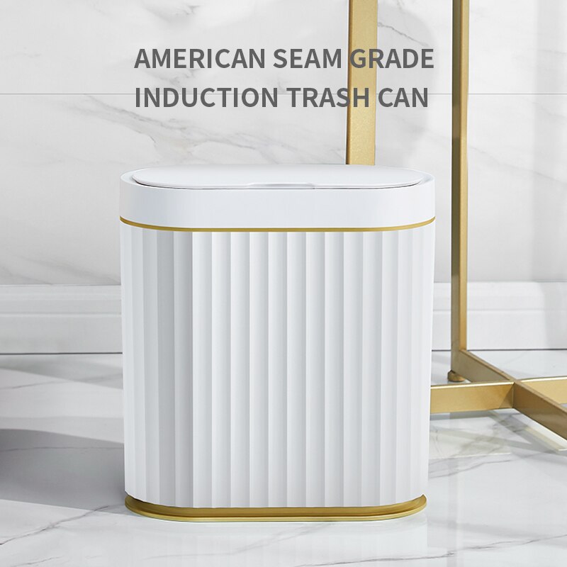 9L/12L/15L Kitchen Smart Trash Can Automatic Induction IPX5 Waterproof Electronic Bathroom Rubbish Bin Toilet Narrow Garbage Can