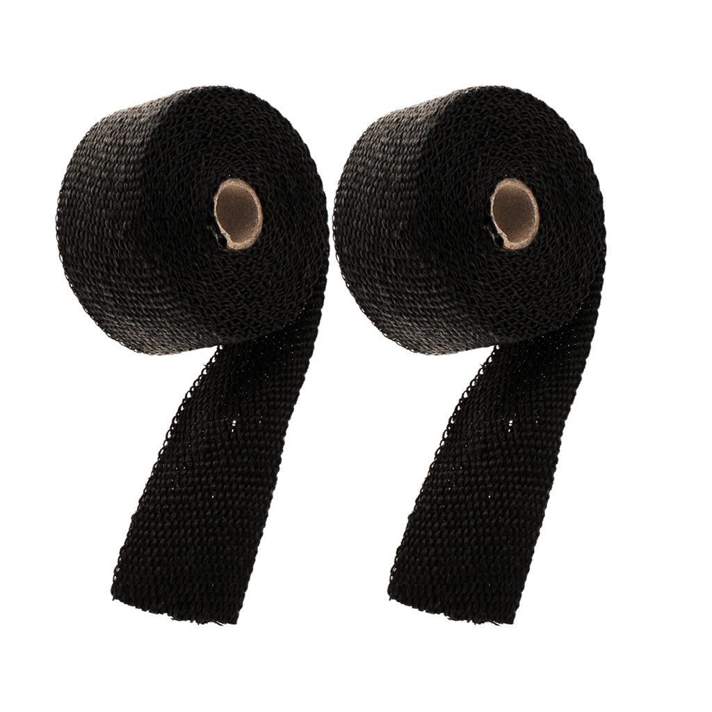 Exhaust Wrap Header Wrap Exhaust Heat Wrap Tap Kit for Car Motorcycle, 2 Rolls of 2Inch x50Ft