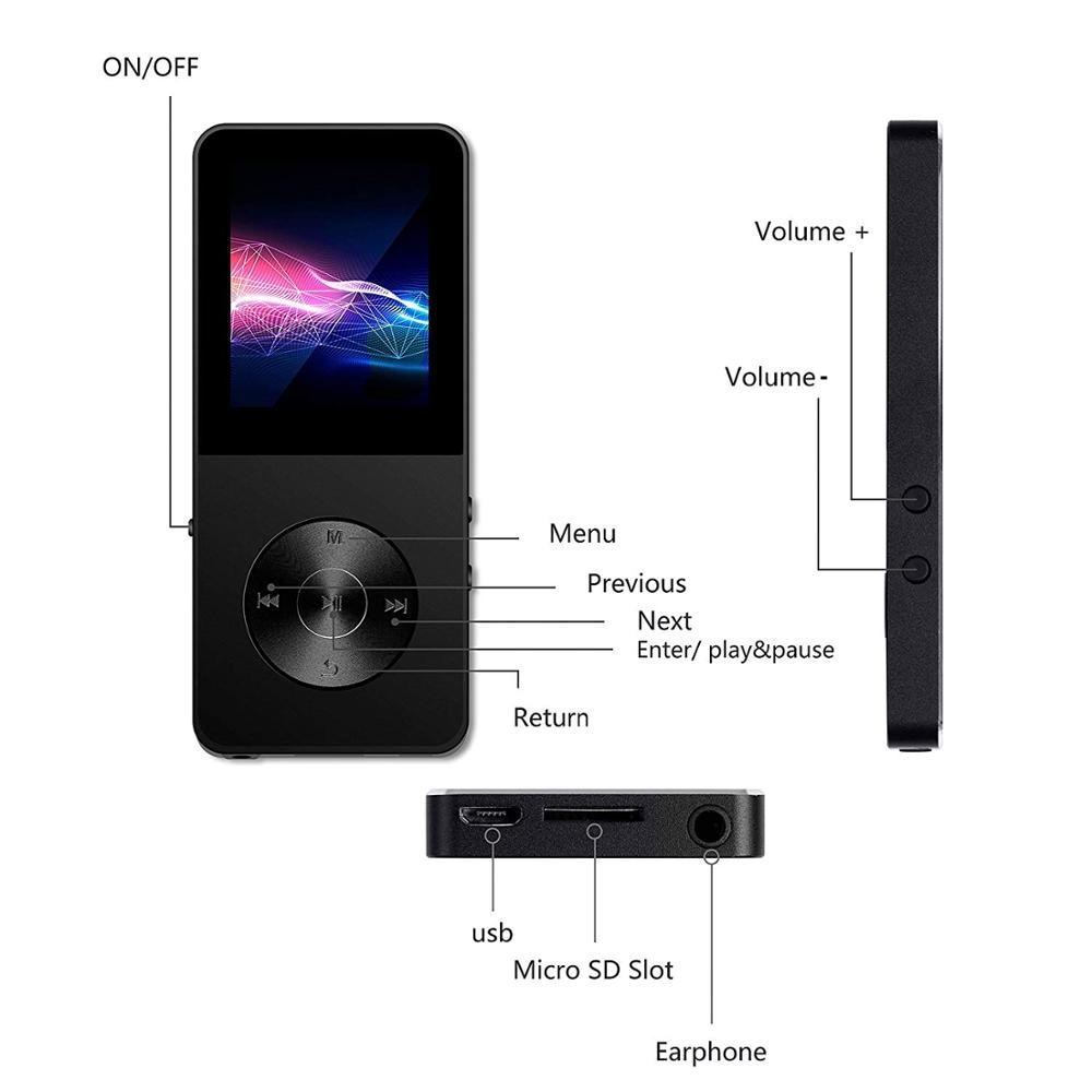 Reproductor de MP3 HIFI de aleación de Metal, Radio FM de 8GB, tarjeta TF de vídeo, Mini Walkman deportiva con altavoz para teléfonos, reproductor de música MP4