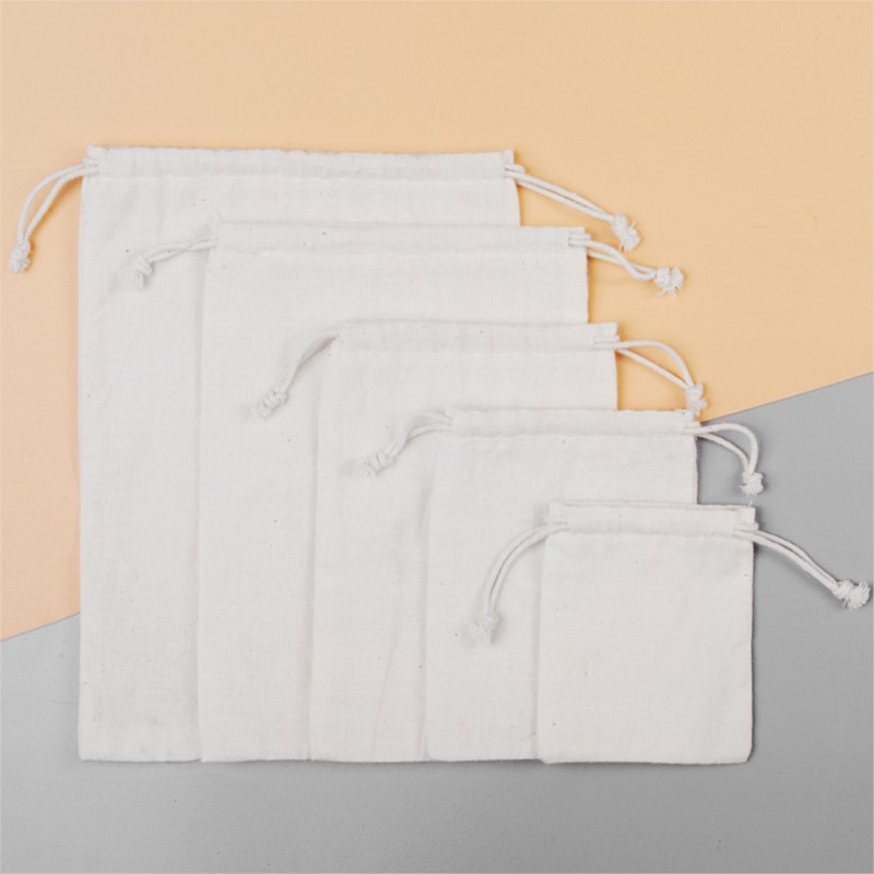 25/50 Stuks 8X10 10X15 13X18 17X23Cm Katoen Trekkoord Zak Verpakking Bag Sieraden Verpakking Drawable Katoenen Tassen Kerst