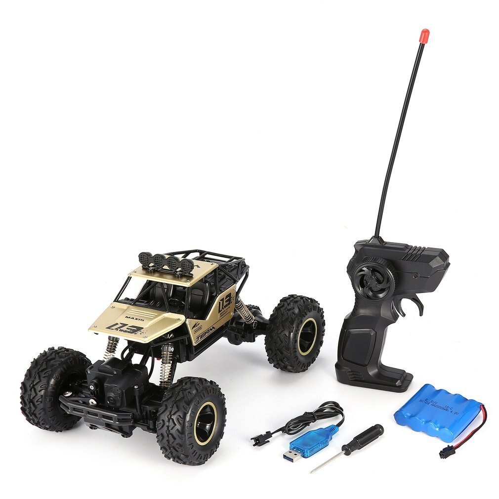 1/16 2.4GHz Corpo In Lega di Borsette Rock Crawler 4WD Motori A Doppia Off-road di Controllo Remoto Oro RC Bigfoot Arrampicata auto Giocattoli