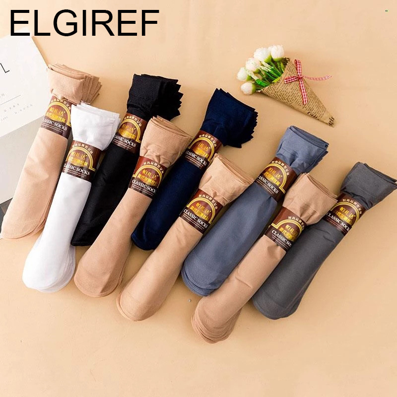Calcetines cortos transpirables para hombre, medias de seda fina y nailon elástico, para verano, 5 par/lote