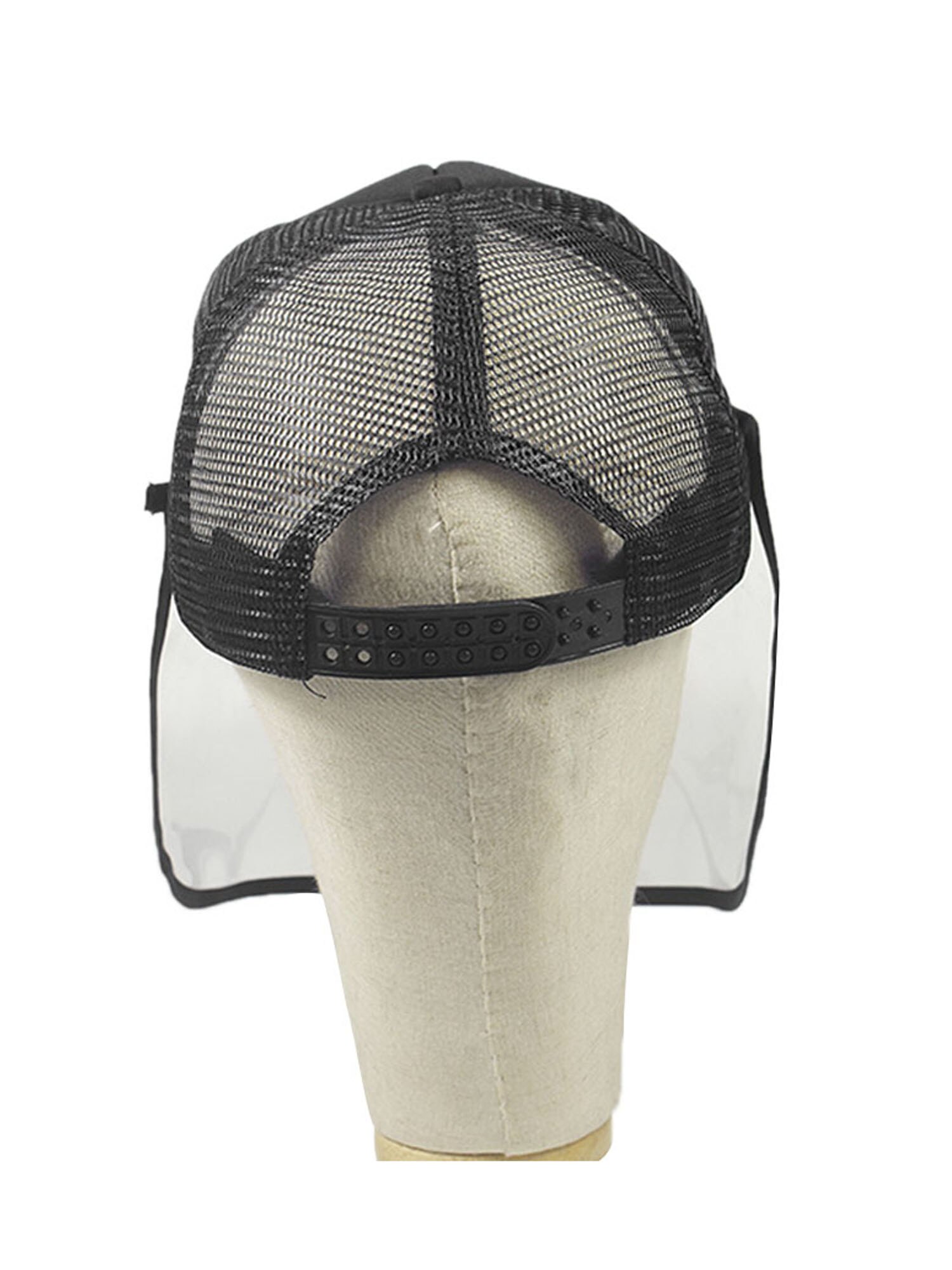 Unisex Black Protective Baseball Caps Hat with Removable Clear Face Saliva-Proof Dust-Proof Sun Visor Full Face Cover