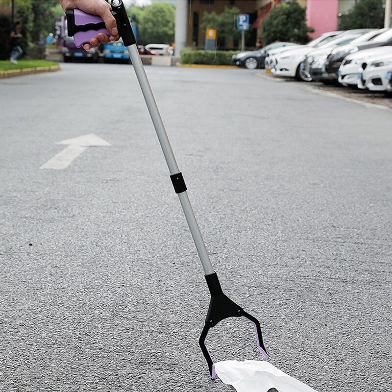 Folding Household Garbage Picker Alloy Trash Grabber Waste Leaves Pick Cleaning Up Clip Garden For Garden Tool Tool Yellow