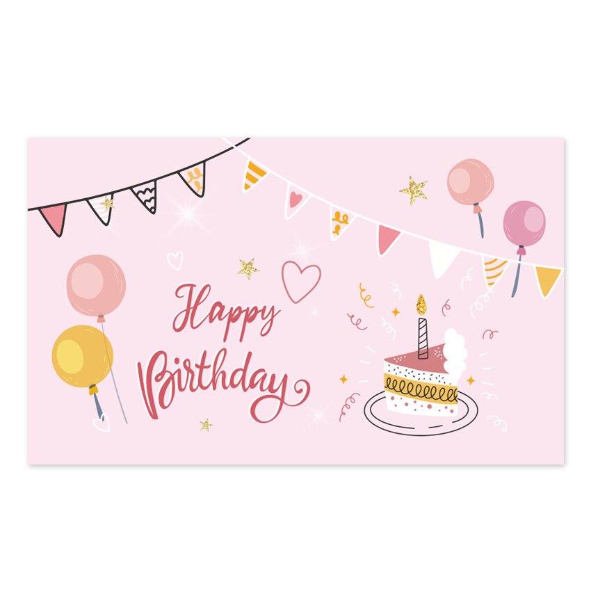 30Pcs Happy Birthday card Pink Birthday labels greeting cards Birthday decoration party Message card 9x5.4 cm blessing card
