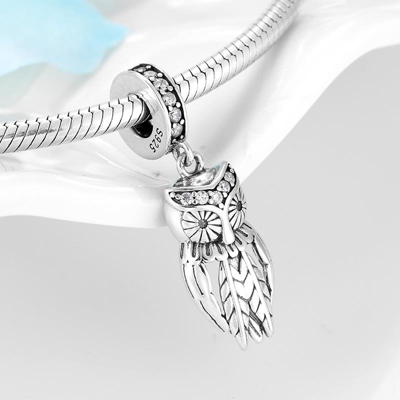 925 Sterling Zilver Mooie Uil Vorm Bedels Kralen Fit Originele Europese Bedelarmband Sieraden Maken: PD0100