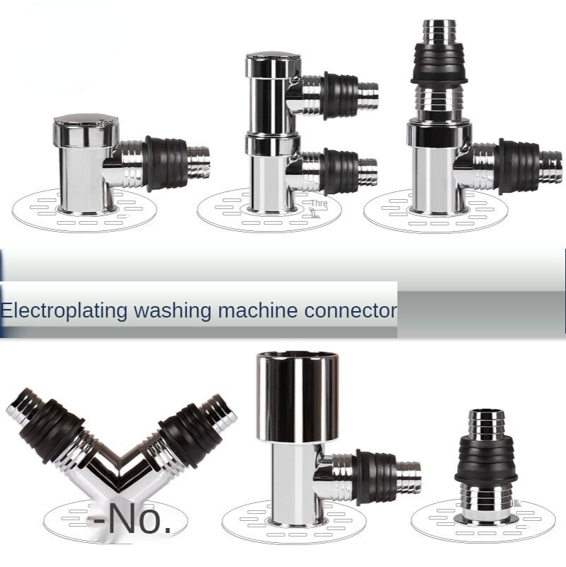 Chrome-plated Basin Washing Machine Launching Deodorant Tee Elbow Floor Drain Interface Plastic Dual-purpose Double Drainage