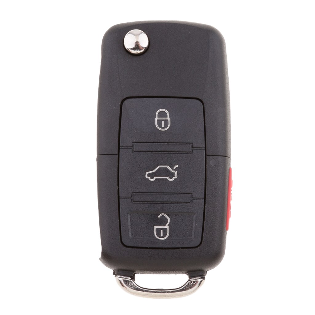 Llave de coche plegable a distancia negra para VW Bora Passat Golf Jetta Sharan Touran