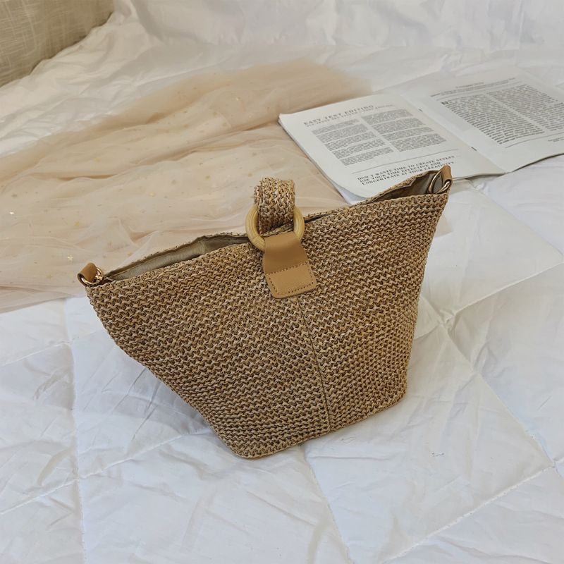 Bolso de mano con correa de ganchillo de paja para mujer, Mini bolso de mano con correa para la playa, bandolera de noche, de verano,