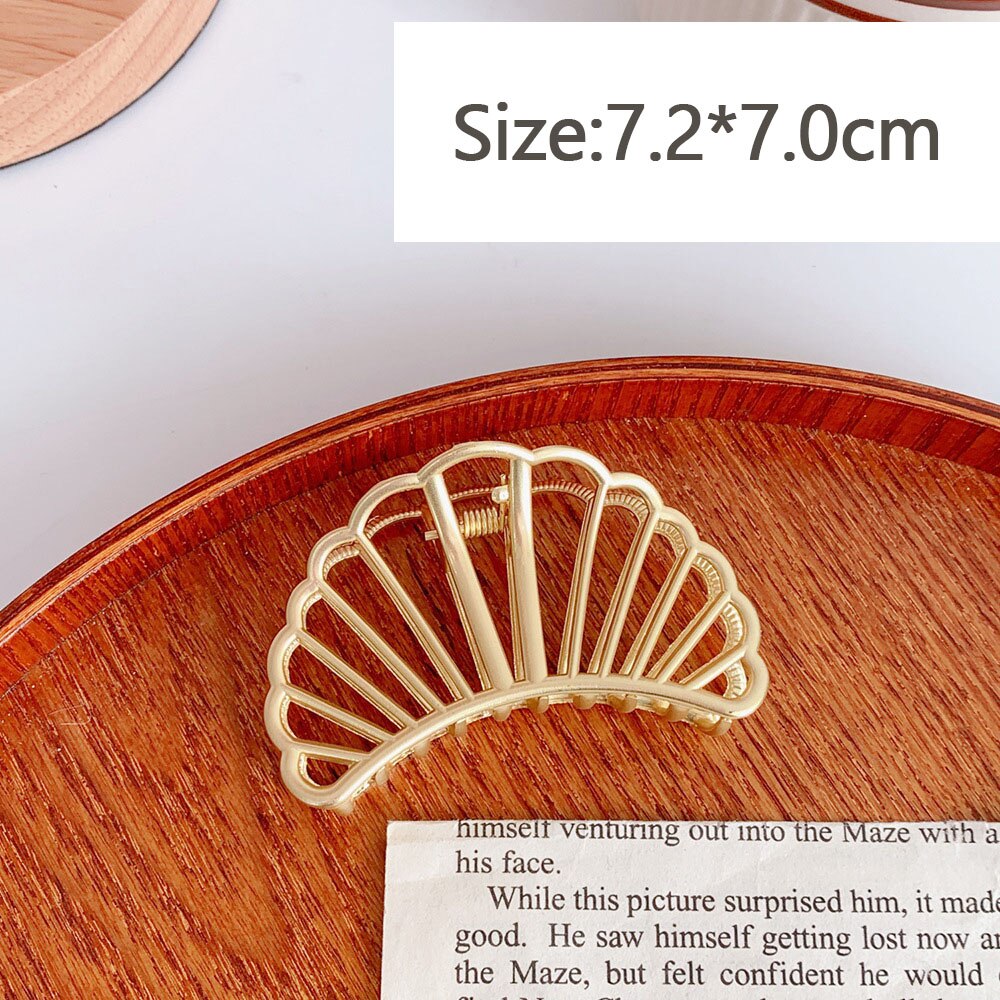 Las mujeres pelo Clips hueco tiburón pulpo Clip geométrica horquilla con perlas gran elegancia broche para peluquerías accesorios para el cabello: Big wave