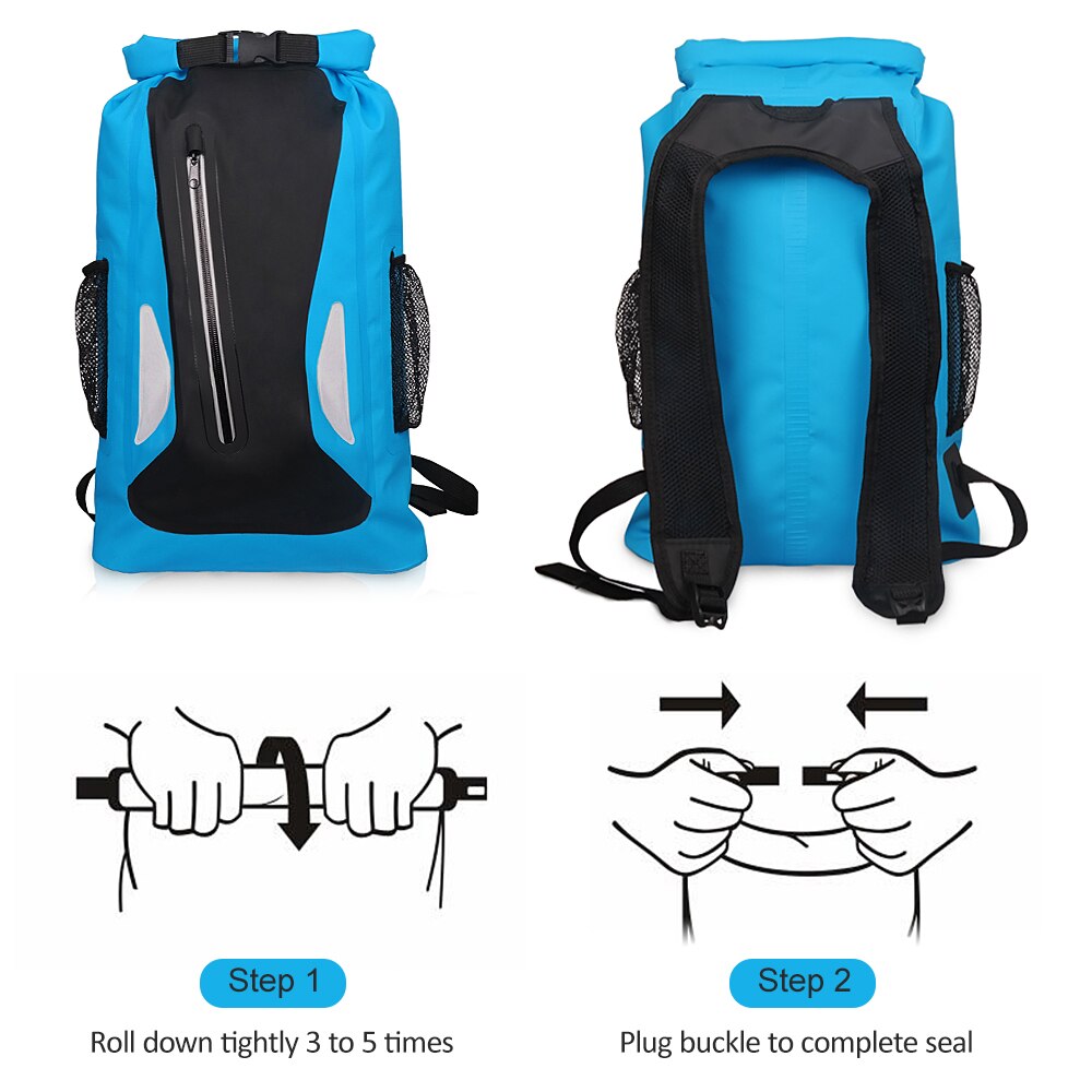 25L Outdoor Waterproof Dry Bag Reflective Dry Sack Sport Backpack Women Men Gear Bag For Camping Hiking Cycling Swimming Boating