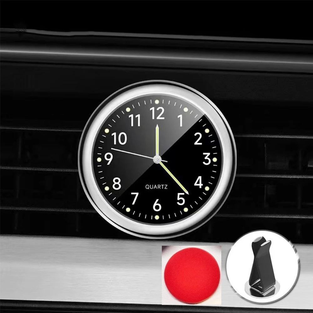 Mini-Uhr Auto Quarzuhr Mini elektronische Uhr wasserdicht Fahrrad Motorrad Uhr Auto Auto Uhr Armaturen brett Uhr im Auto: WHITE