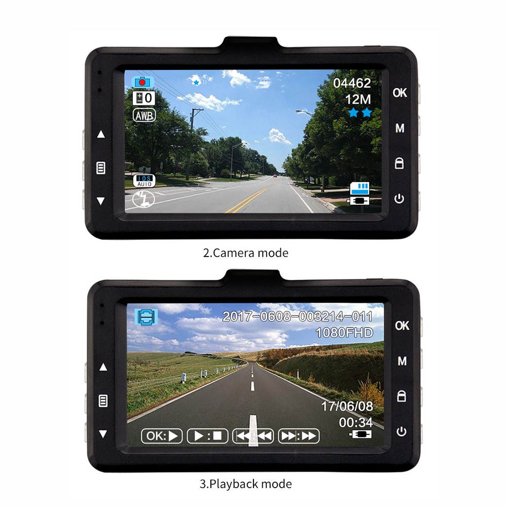 3 "Auto Dash Camera Voertuig Cam Full Hd 1080P Dvr 170 Graden Groothoek Auto Video Recorder dashboard Camera Nachtzicht