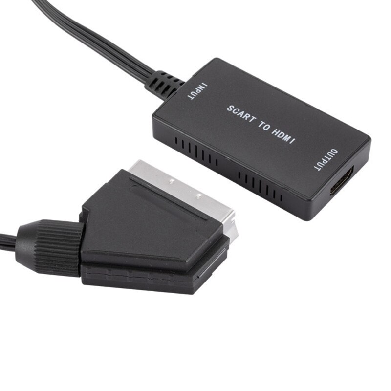 Adaptador escalador convertidor compatible con SCART a HDMI, , salida 1080P