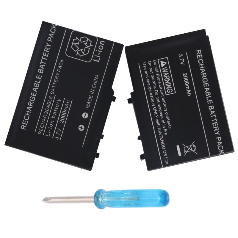2pcsRechargeable Lithium-ion Battery for Nintendo DSL NDS Lite Pack With Mini Screwdriver Compatible withNintendo DS Lite NDSL