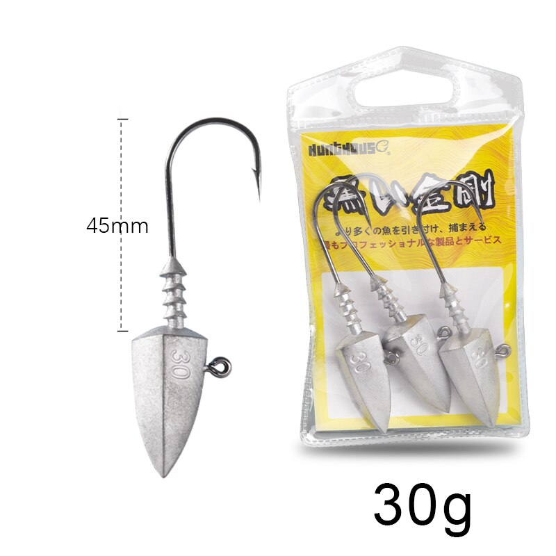 Hunthouse soft lure 5g 10g 15g 20g fishing lead head screw head jig head for big shad fishing tool fishing equipment: 313-30g